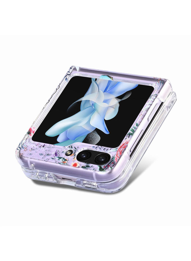 Case for  Samsung Galaxy Z Flip 5 Case with Butterfly, Fashion Women Girls Clear Hard PC Scratch-Resistant Protective Case