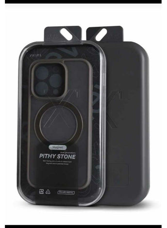 X-Level Pithy Stone Series Magnetic Compatible with iPhone 15 Pro Max Case Magsafe  - Black Color