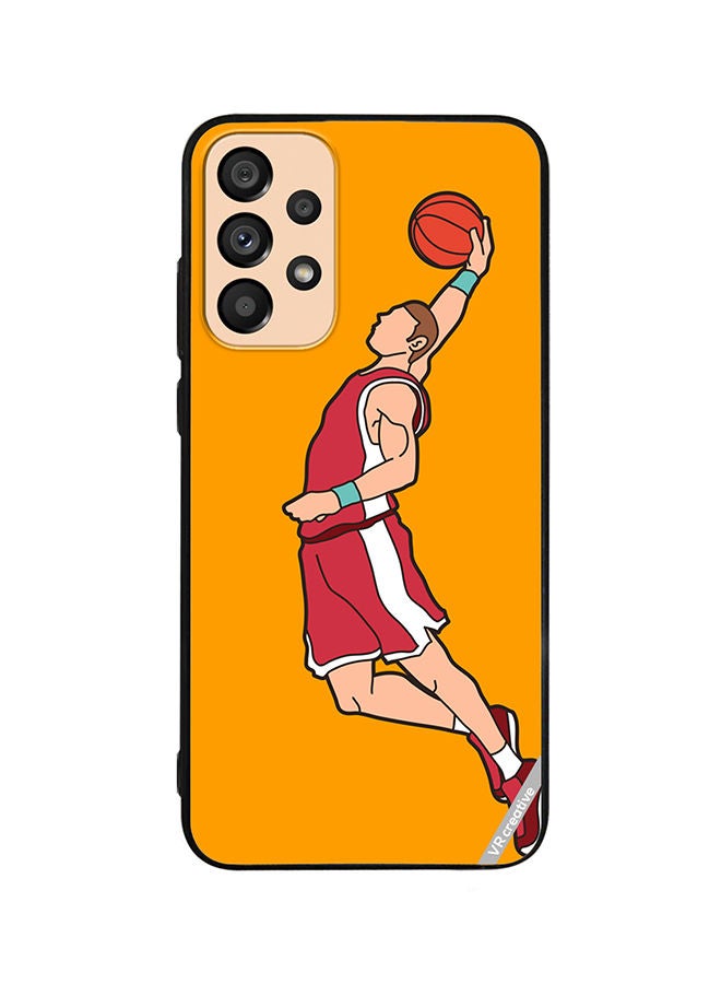 Protective Case Cover For Samsung Galaxy A33 5G Basketball Player Dunking Design Multicolour