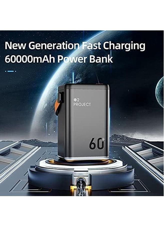 Power Bank 60000 mAh Quick Charge Power Bank Large Capacity Four USB Ports Mobile Power Bank Outdoor Portable 36 W Energy Storage Power