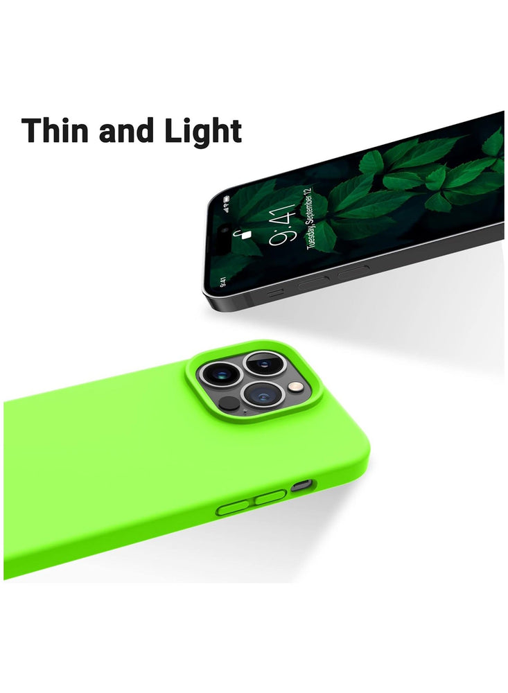 Oncover Designed for iPhone 14 Pro Max Case, Silicone Shockproof Slim Thin Phone Case for iPhone 14 Pro Max 6.7 inch (Neon Green)