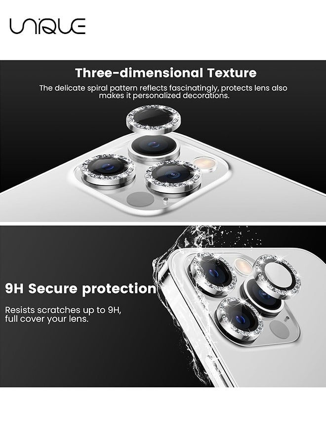 2 Pack - For iPhone 15 Pro/iPhone 15 Pro Max Camera Lens Protector, 9H Tempered Glass Camera Cover Screen Protector, Metal Individual Ring for iPhone 15 Pro Max 6.7 inch iPhone 15Pro 6.1 inch 2023