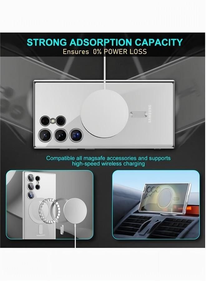 Samsung Galaxy S22 Ultra Case Support MagSafe Wireless Charging Thin Transparent Flexible Soft TPU Camera Lens Protector Shockproof Magnetic Cover