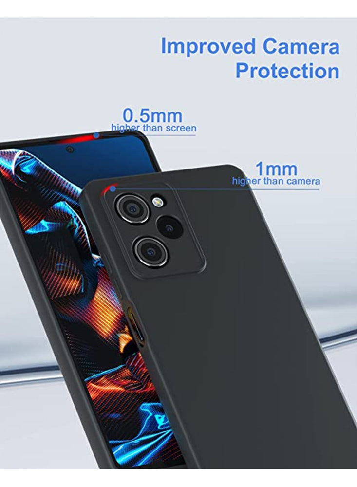 Xiaomi Poco X5 Pro Case Cover, Liquid Gel Rubber Bumper Case with Soft Microfiber Lining Cushion Slim Hard Shell Shockproof Protective Cover for Xiaomi Poco X5 Pro (Black)