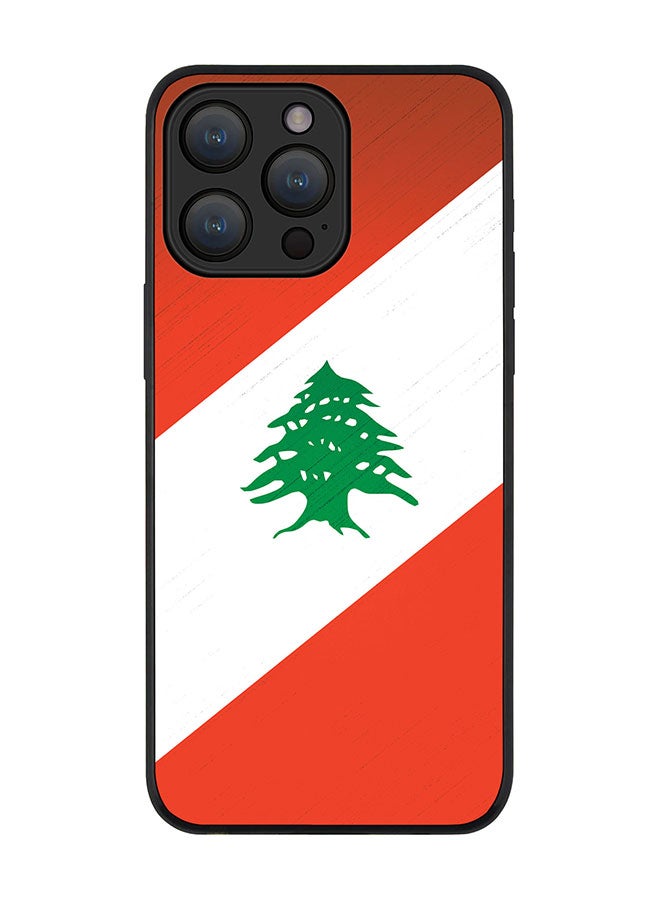 Cover for iPhone 15 Pro Max Case Rugged Black Slim fit Soft Flexible Anti Drop TPU Gel Thin Protective Phone Cases - Flag Of Lebanon