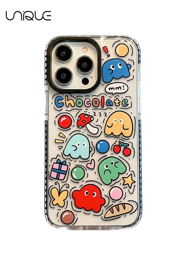 Compatible iPhone 15Pro Max Case, Retro Aesthetic Collage Vintage Chic Vibe Hippie Indie Groovy Stickers Graphic for Girls Women Soft Silica Gel Slim Shockproof Protective Case