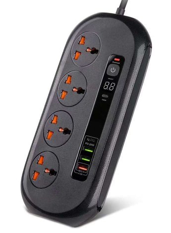 BKL-16 Universal Extension Cord With 4 Universal Sockets, 3 USB ports,  1 PD Ports and 2 Meter Multicolour