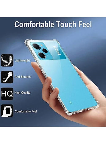 Xiaomi Poco X5 Pro Clear Case Cover Transparent Soft Flexible Silicone Back Cover with Reinforced Bumper Corner for Xiaomi Poco X5 Pro /Redmi Note 12 Pro 5G