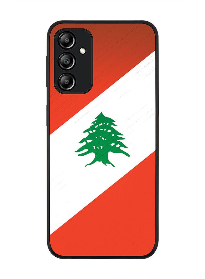 Rugged Black edge case for Samsung Galaxy A24 4G Slim fit Soft Case Flexible Rubber Edges Anti Drop TPU Gel Thin Cover - Flag Of Lebanon