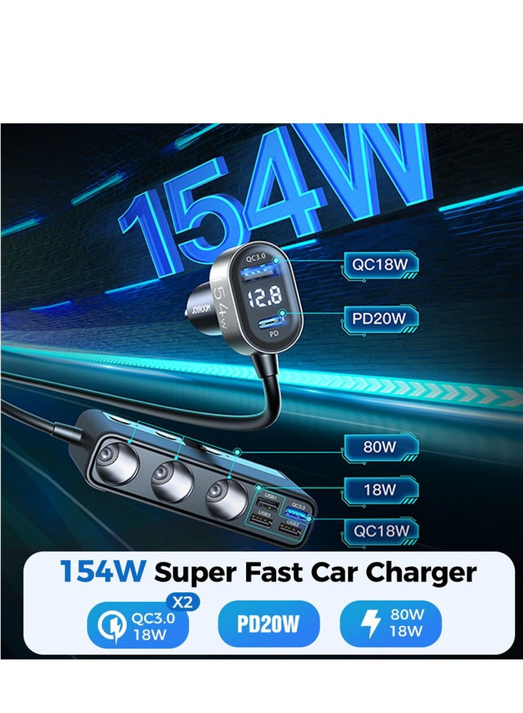 154 W 9 in 1 Car Charger Adapter  Lighter Charger