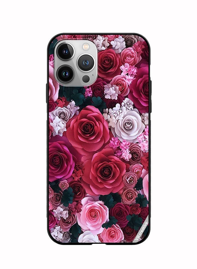 Protective Case Cover For Apple iPhone 12 Pro Rose Flower Design Multicolour