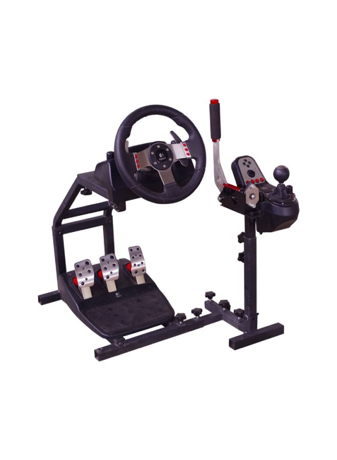 Racing Steering Wheel Stand with PC USB Handbrake Holder for Logitech G25/G27/G29/G920/AG102 and Thrustmaster