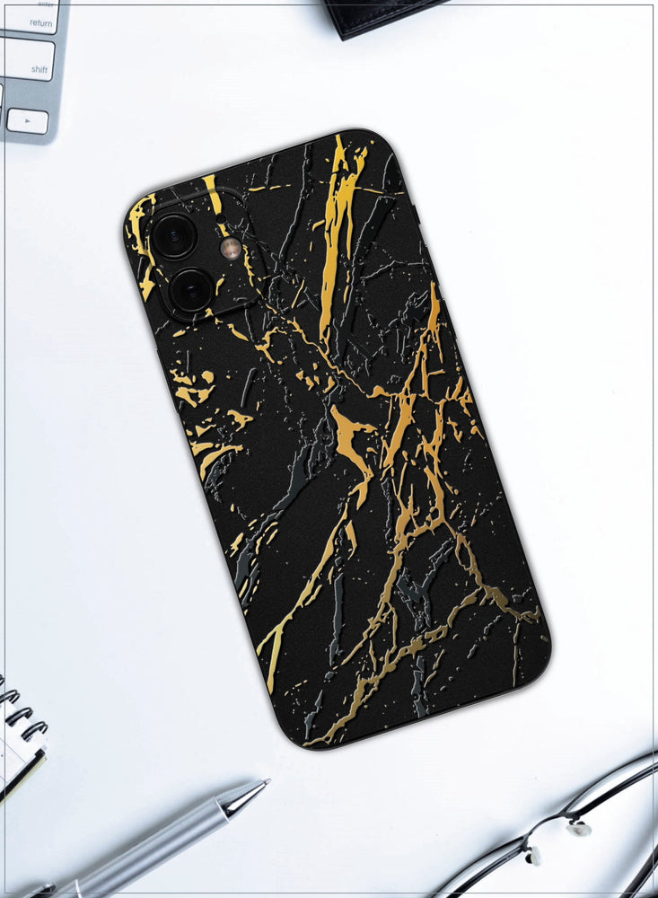 for iPhone 12 Mini Case, Shockproof Protective Phone Case Cover for iPhone 12 Mini, with Golden Marble Pattern