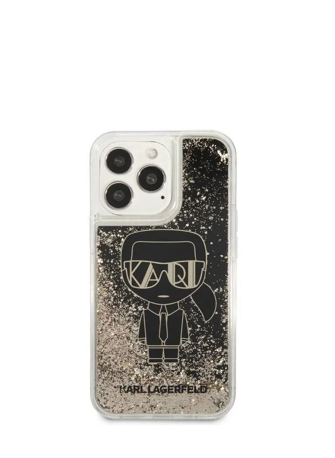 Karl Lagerfeld Liquid Glitter Case Gatsby Ikonik For iPhone 14 Pro Max - Black/Gold