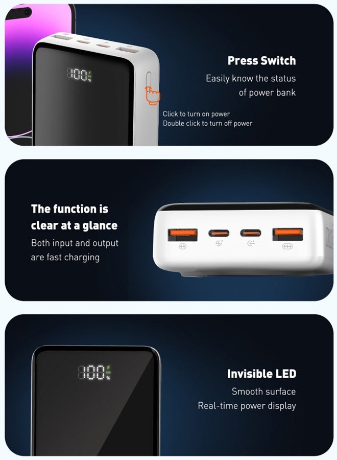 20000mAh Power bank External 15W magnetic wireless charging power bank with LED Display