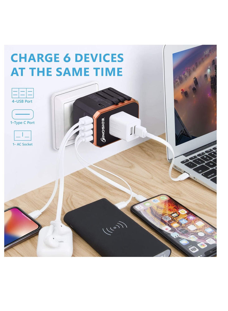 Universal Travel Adapter - International Power Adapter 4 USB Ports Fast Charging