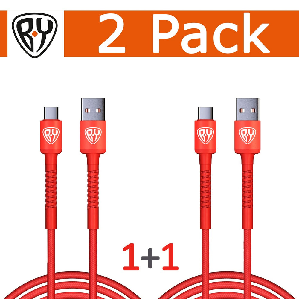 2 Pack USB C Cable 2M 3A Fast Charging Cable USB Type C Charger Compatible with Samsung S21 S20 Huawei P30 P20 Xiaomi Mi Ultra A2 Mi 9 etc QC3.0 Color Red