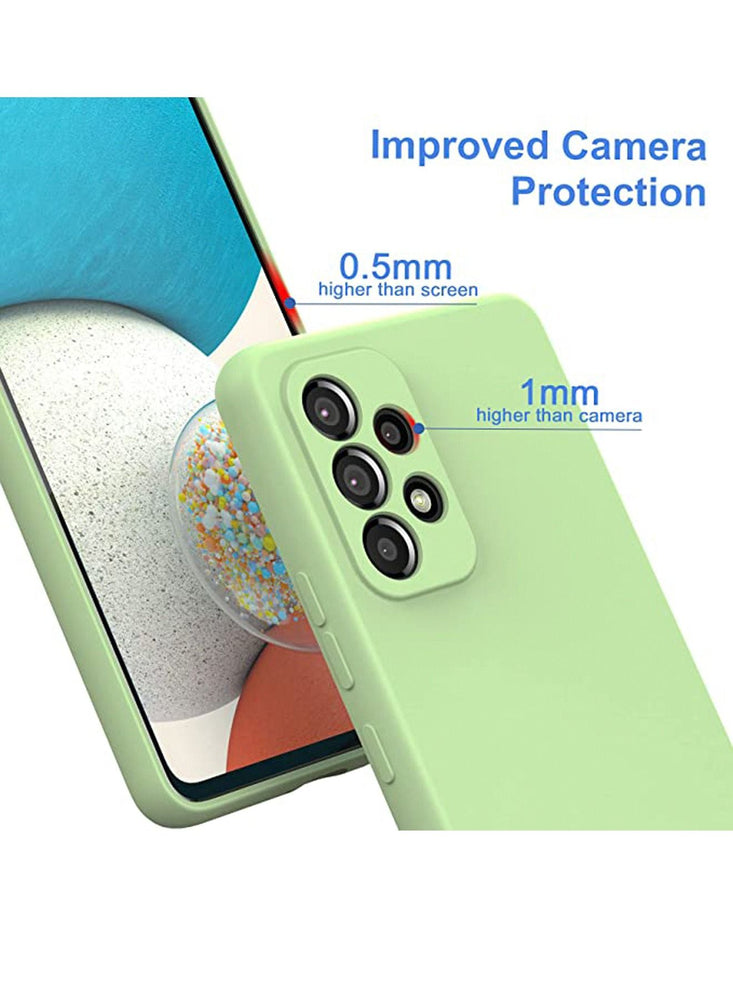 Samsung Galaxy A53 Silicone Case 5G Liquid Gel Rubber Case with Soft Microfiber Lining Cushion Slim Hard Shell Shockproof Protective Smooth Touch Back Cover，Green