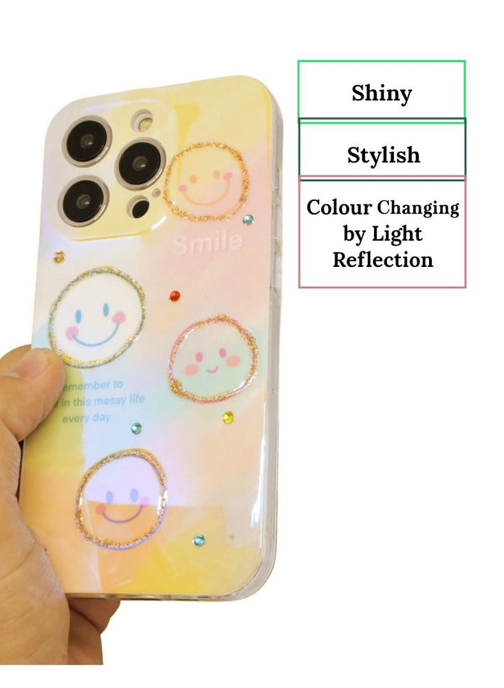 iPhone 14 Pro Max Cover 6.7 inch with Fashion Luxury Glossy Rhinestones Beautiful Oil Painting Soft Phone Case Silicone Shockproof Casing Protection Back Cover