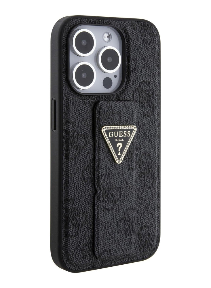 Guess Gripstand PU leather Case For iPhone 15 Pro Max (Black)