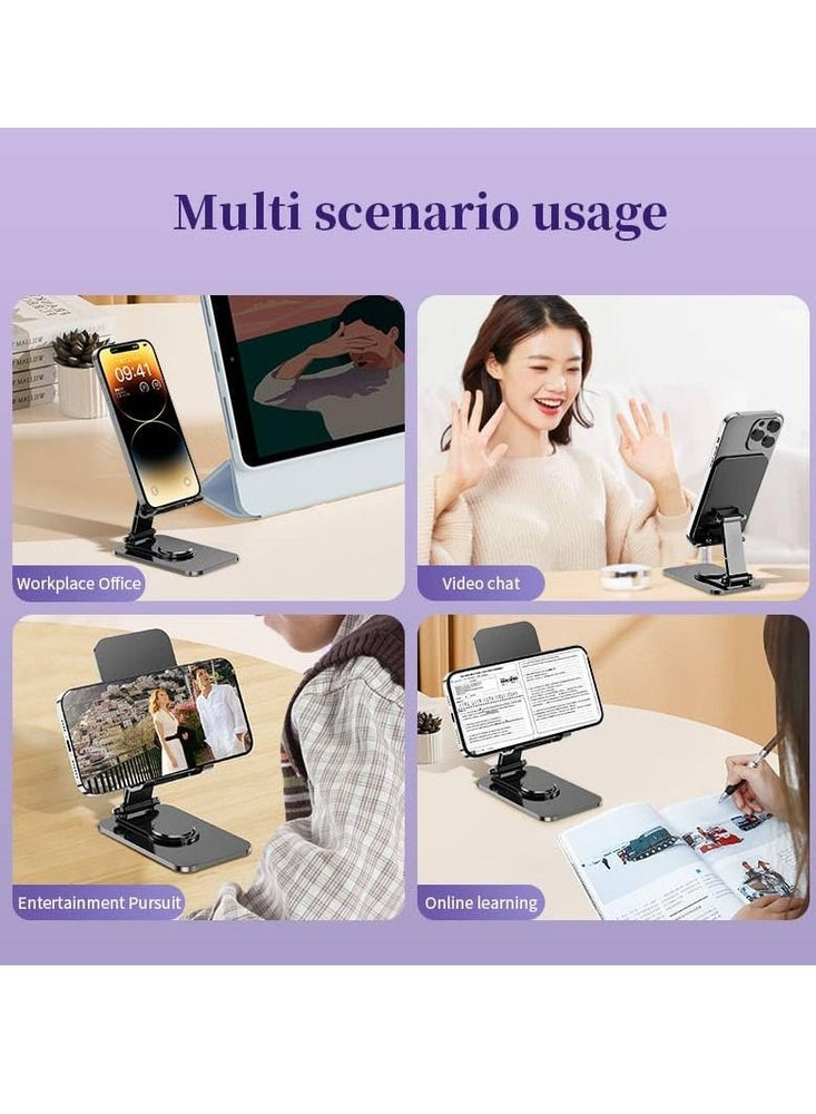 TyCom Cell Phone Stand, Adjustable phone holder for Desk, Foldable Desktop Tablet Stand Holder, Double Adjustable Mobile stand Phone Tablet Holder (Q10)