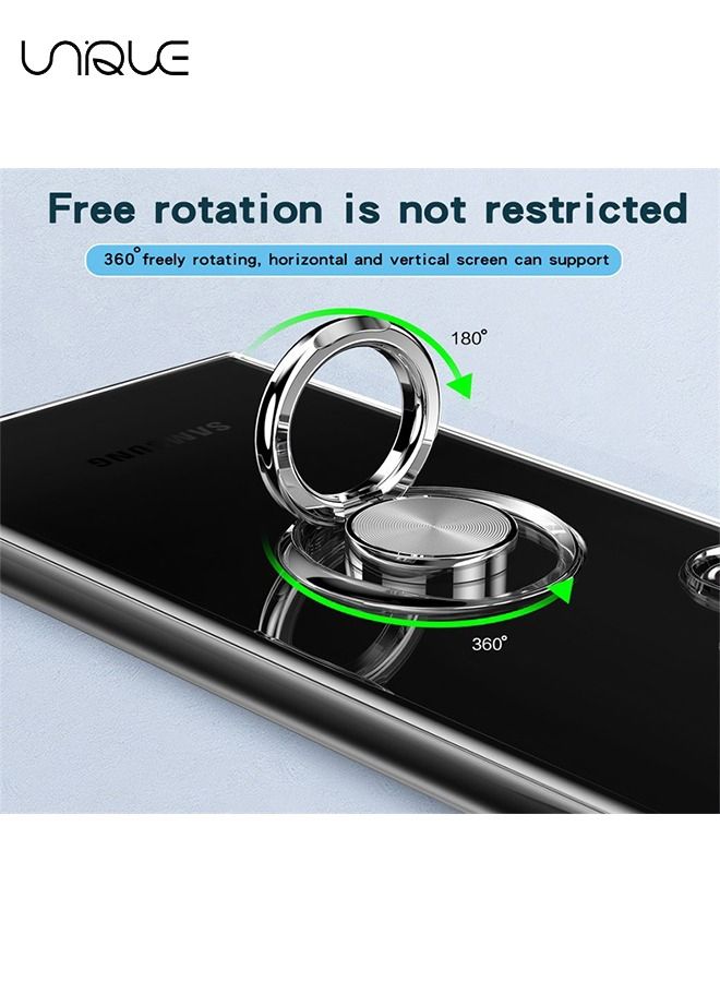 Compatible with Samsung Galaxy S23 Ultra Case with Ring Kickstand Clear Transparent Soft Slim Fit TPU Shockproof Case Cover for S23 Ultra