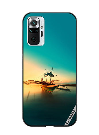 Protective Case Cover For Xiaomi Redmi Note 10 Pro Boat On A Water Design Multicolour