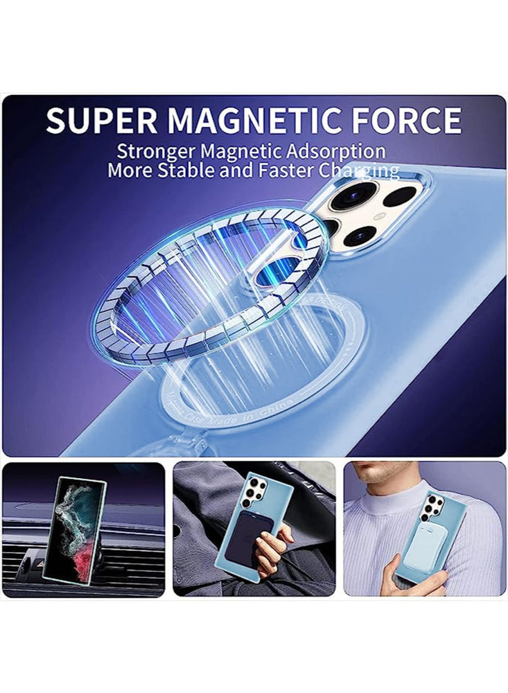 Compatible with Magnetic Samsung Galaxy S23 Ultra Case with 360 Rotation Magnetic Invisible Stand Compatible with MagSafe, Translucent Matte Backfor Samsung Galaxy S23 Ultra