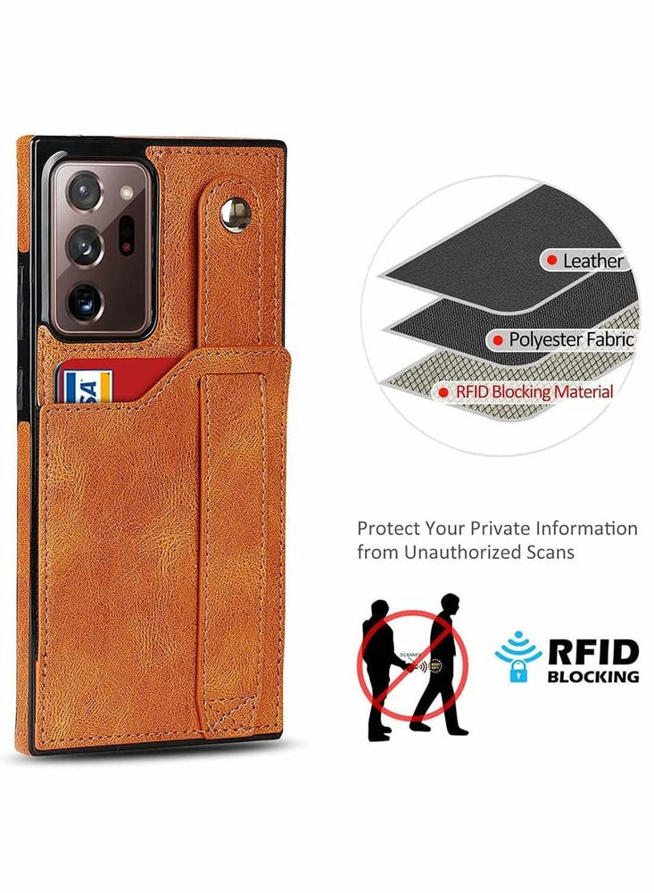 Case for Samsung Note 20 Ultra Wallet with Adjustable Wrist Strap Kickstand PU Leather Credit Card Holder Hybrid Protective Cover Galaxy 5G 6.9