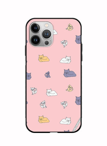 Protective Case Cover For Apple iPhone 12 Pro Max Sleeping Cats And Playing Kittens Design Multicolour