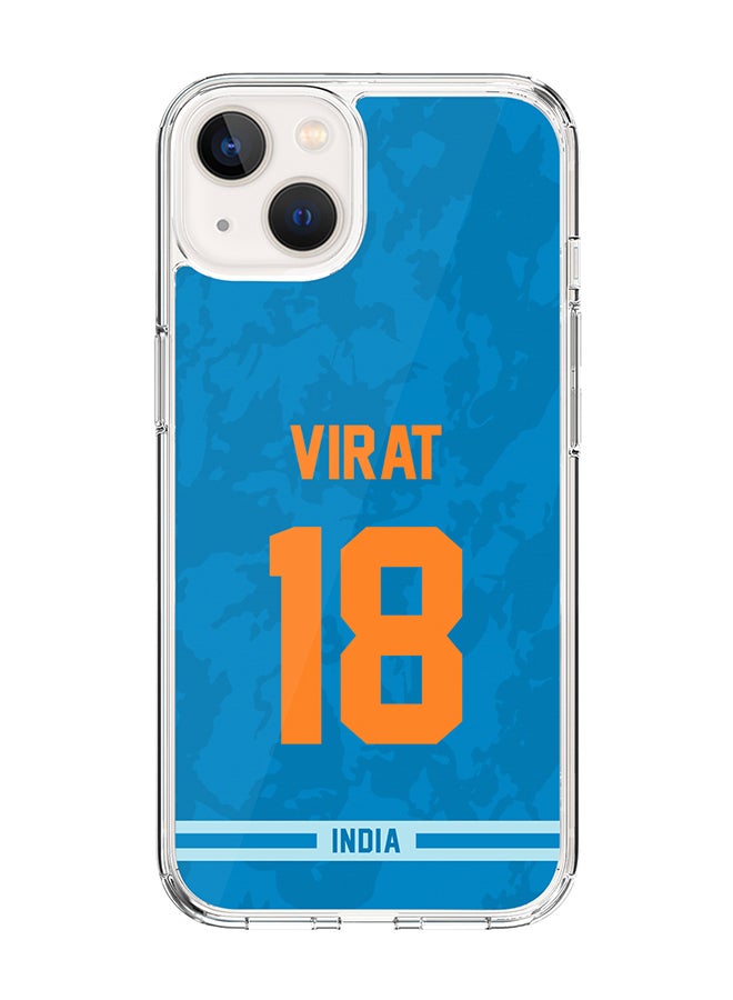 Classic Clear Case For iPhone 14 Plus , Hybrid Soft Case Transparent Cover - Player Name - Virat Kohli, Jersey Number- 18