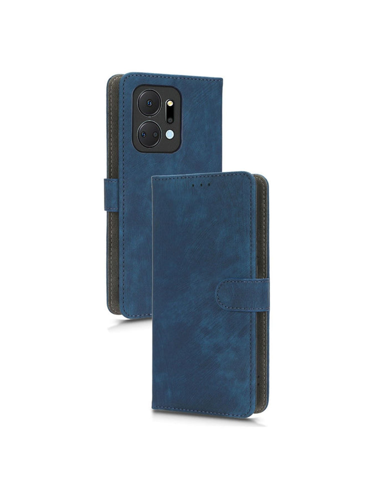 Honor X7A 4G/ X7A 5G Case Cover Soft PU Leather Flip Folio Wallet with Card Slots Back Cover Drop-Proof Shock-Proof Protective Cell Phone Back Accessories Protection Blue