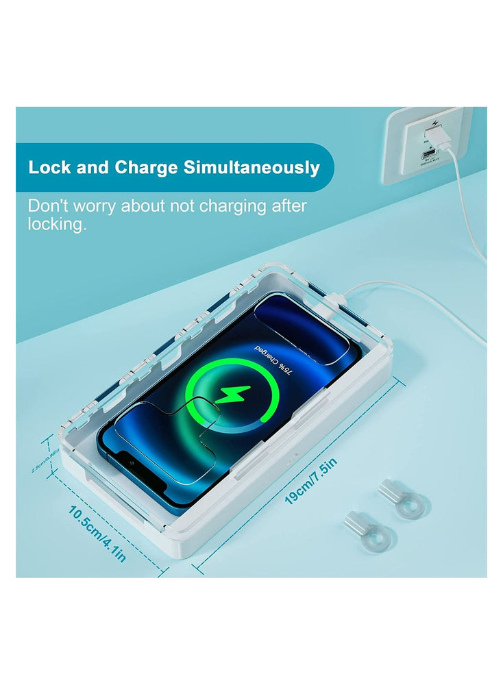 Portable Phone Lock Box, Cell Phone Jail with Two Keys, Help Kids/Students Focus Back, Prevent Phone Addiction, Prevent Excessive Games, Phone Lock Box for Android Samsung/Google/iPhone Serials