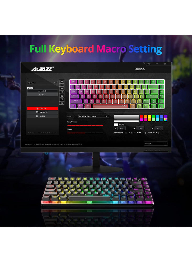 AK33 Gaming 82 keys Mechanical keyboard, RGB backlit Wired keys Computer keyboard for PC Laptop gaming(Black Switch)