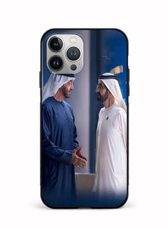 Protective Case Cover For Apple iPhone 12 Pro Max Sheikh Mohamed Bin Zayed Al Nahyan And Sheikh Mohammed Bin Rashid Al Maktoum Design Multicolour