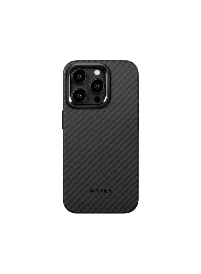 Full Protective Case for iPhone 15 Pro, 6.1 Inch, Military Grade Shockproof iPhone 15 Pro Case [MagEZ Case Pro 4] 1500D Aramid Fiber, Black/Grey (Twill)