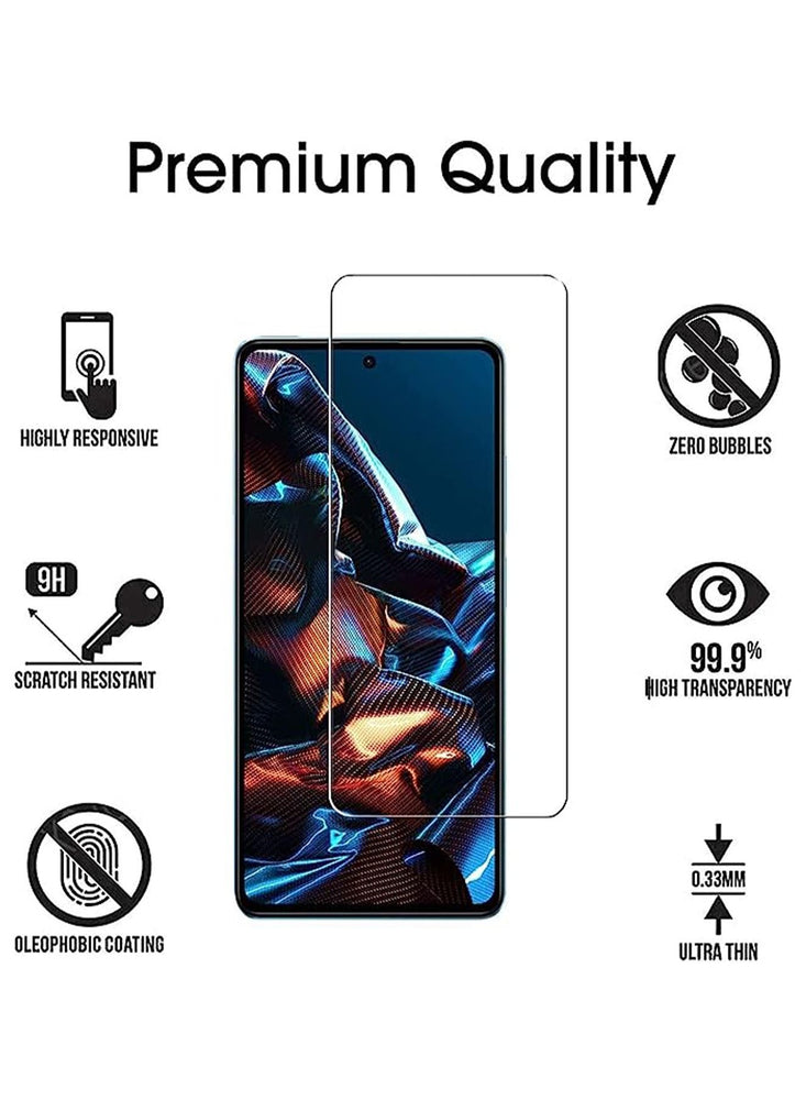 Tempered Glass for POCO X5 Pro 5G / Redmi Note 12 Pro 5G Screen Protector,9H Hardness High Definition Clear Scratch Resistant Bubble Free Anti-Fingerprints