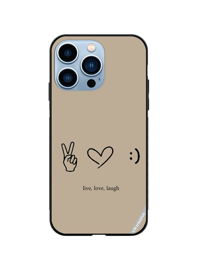 Protective Case Cover For Apple iPhone 14 Pro Max Live Love Laugh Design Multicolour