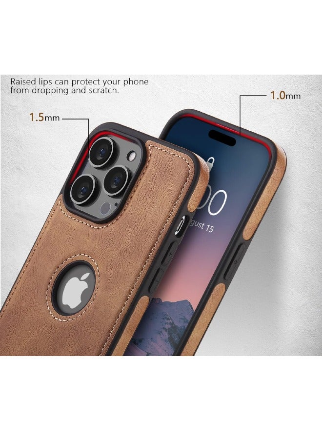 iPhone 15 Pro Case, Vegan Leather Protective Case for iPhone 15 Pro 6.1