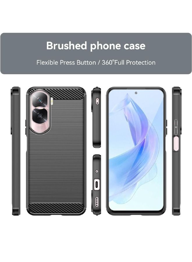 Honor 90 Lite Case, Fashion Shock-Absorption Anti-Drop Flexible Brushed TPU Bumper Soft Rubber Protective Phone Case Cove for Honor 90 Lite (6.7