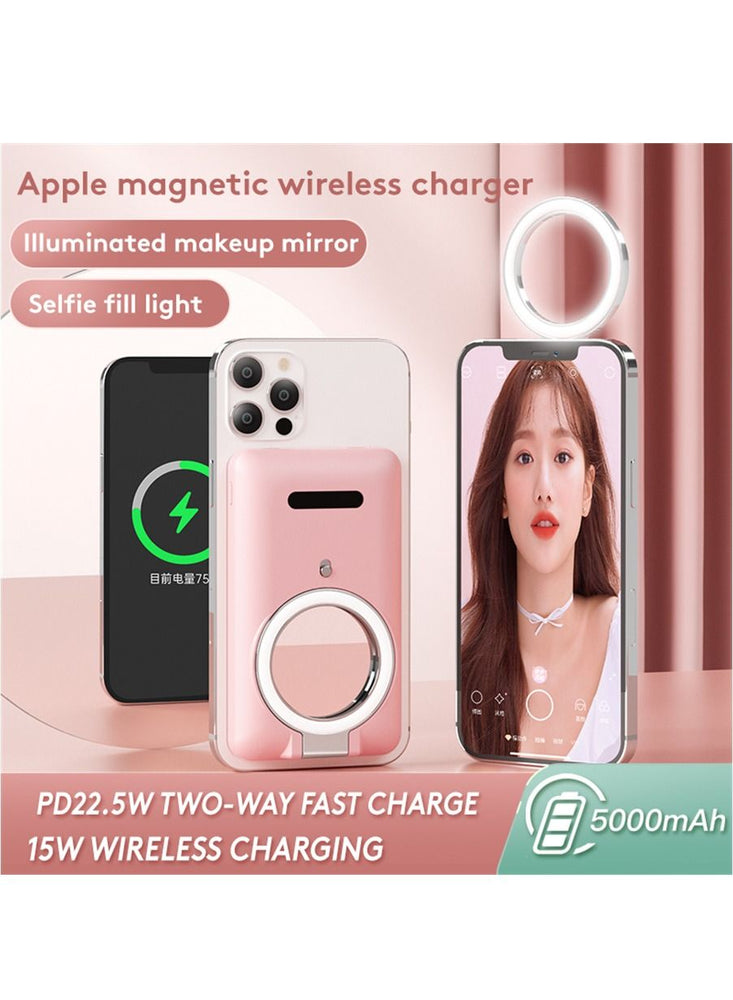 Fast Wireless Magnetic Portable Power Bank Charger With Mirror for Apple iPhone 12 And 13 Series