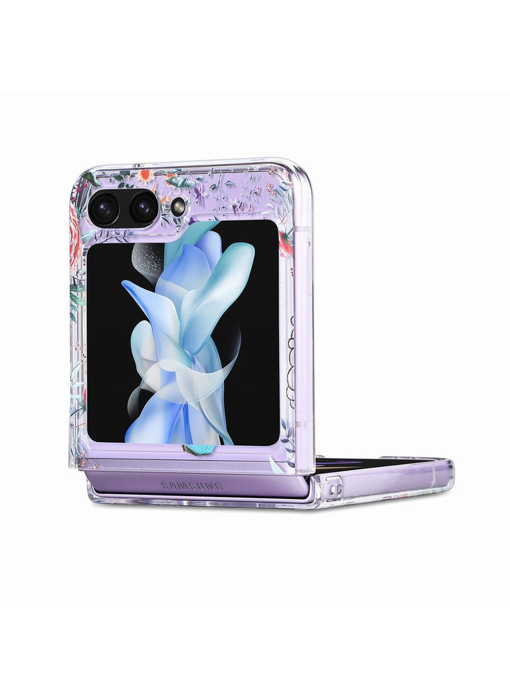 Case for  Samsung Galaxy Z Flip 5 Case with Butterfly, Fashion Women Girls Clear Hard PC Scratch-Resistant Protective Case