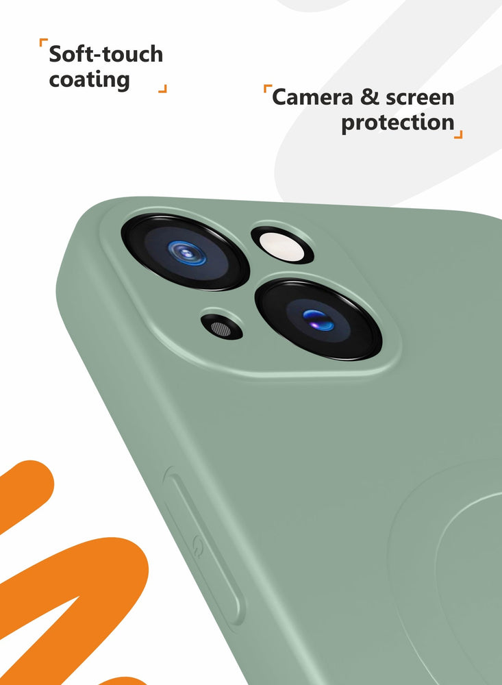 for iPhone 13 Case, Soft Anti-Scratch Microfiber Lining, Compatible with MagSafe, Shockproof Phone Case for iPhone 13, Gray-green