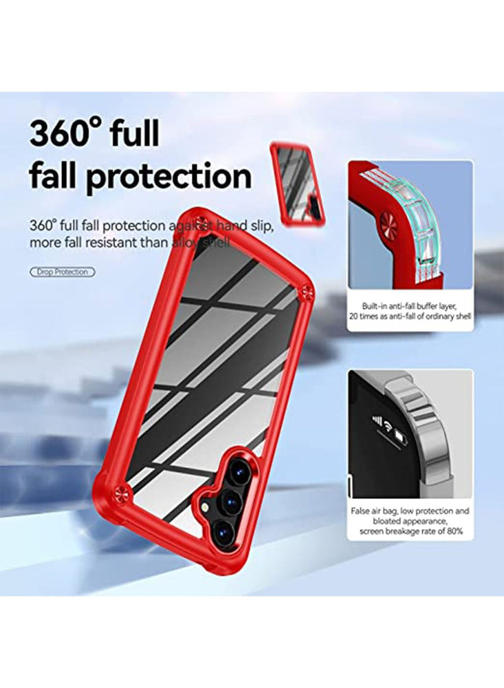 Samsung Galaxy A54 Case Cover Protector Protection with Anti-Drop Anti-Yellowing Anti-Scratch TPU + PC Lens Protection Phone Case