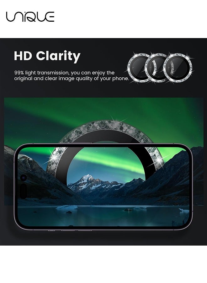 2 Pack - For iPhone 15 Pro/iPhone 15 Pro Max Camera Lens Protector, 9H Tempered Glass Camera Cover Screen Protector, Metal Individual Ring for iPhone 15 Pro Max 6.7 inch iPhone 15Pro 6.1 inch 2023