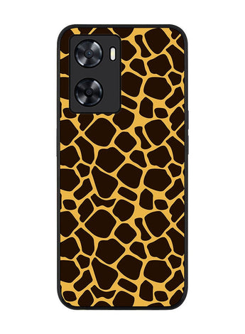 Rugged Black edge case for Oppo A57 4G/Oppo A77 4G/Oppo A77s Slim fit Soft Case Flexible Rubber Edges Anti Drop TPU Gel Thin Cover - Giraffe Skin Print