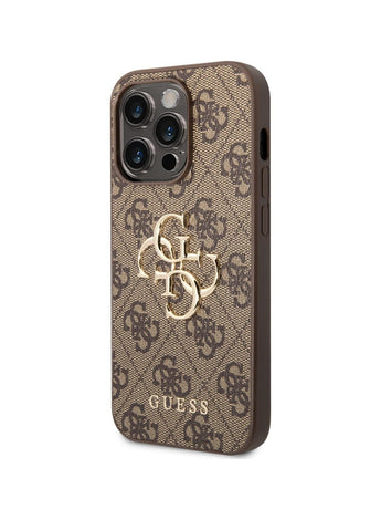 Guess PU Leather Case For iPhone 15 Pro (Brown)