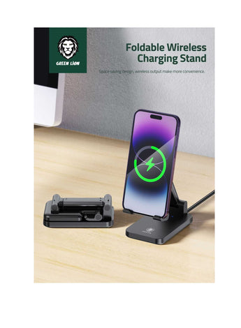 Foldable Wireless Charging Stand 15W Power Output Foldable Design Ultra-Stable Fast Charging Compatible with MagSafe Enabled iPhone 14, 13, 12, Pro, Max, Mini, Galaxy S22, Ultra, Plus and More - Black