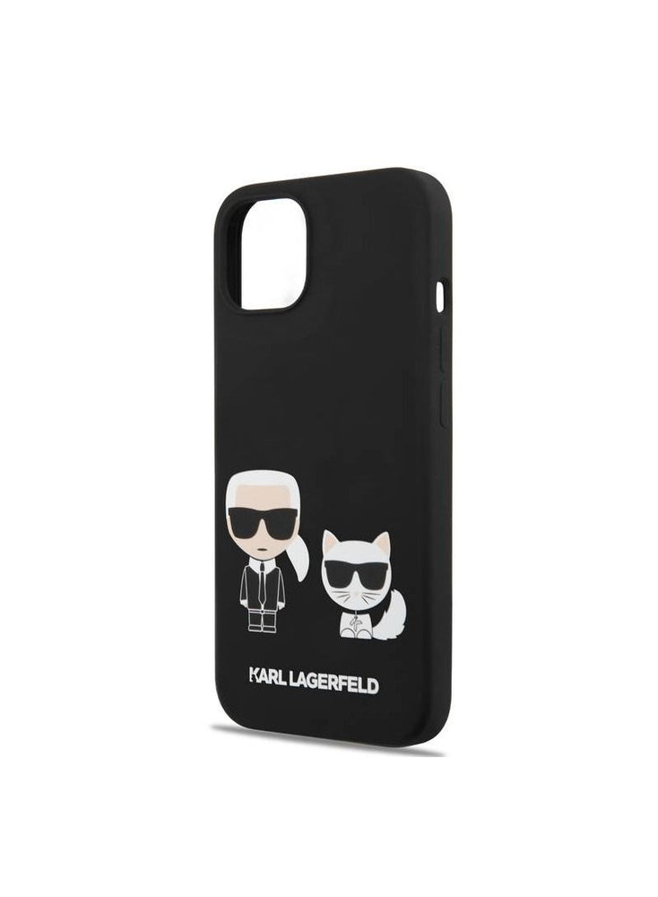 Liquid Silicone Karl & Choupette Case, Lightweight, Slim Format, Damage Resistant Compatible With iPhone 14 Plus ( 6.7