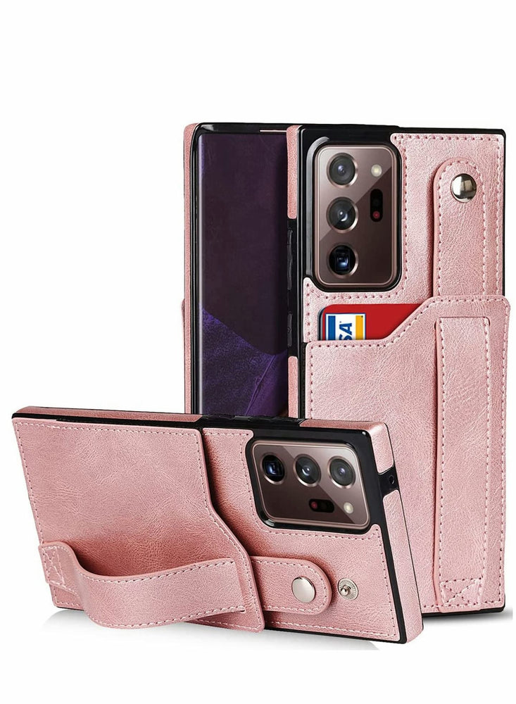 Case for Samsung Note 20 Ultra Wallet with Adjustable Wrist Strap Kickstand PU Leather Credit Card Holder Hybrid Protective Cover Galaxy 5G 6.9